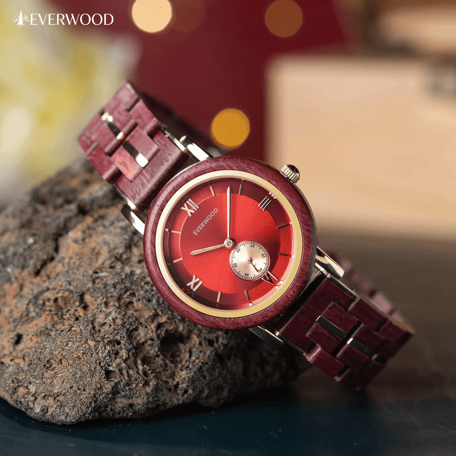 EverWood™ - Red Heart 34mm - EverWood ® Fa Karórák | Férfi & Női Karóra Faóra Fakaróra EverWood