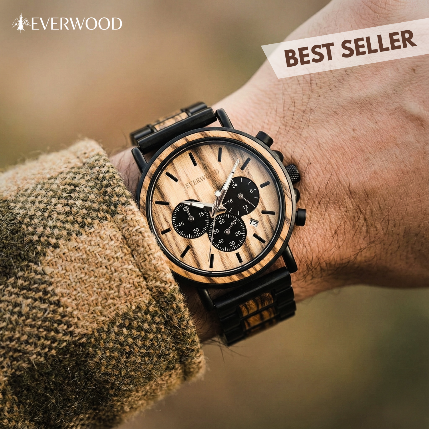 EverWood™ – Walnut Zebra Cronograf 44 mm