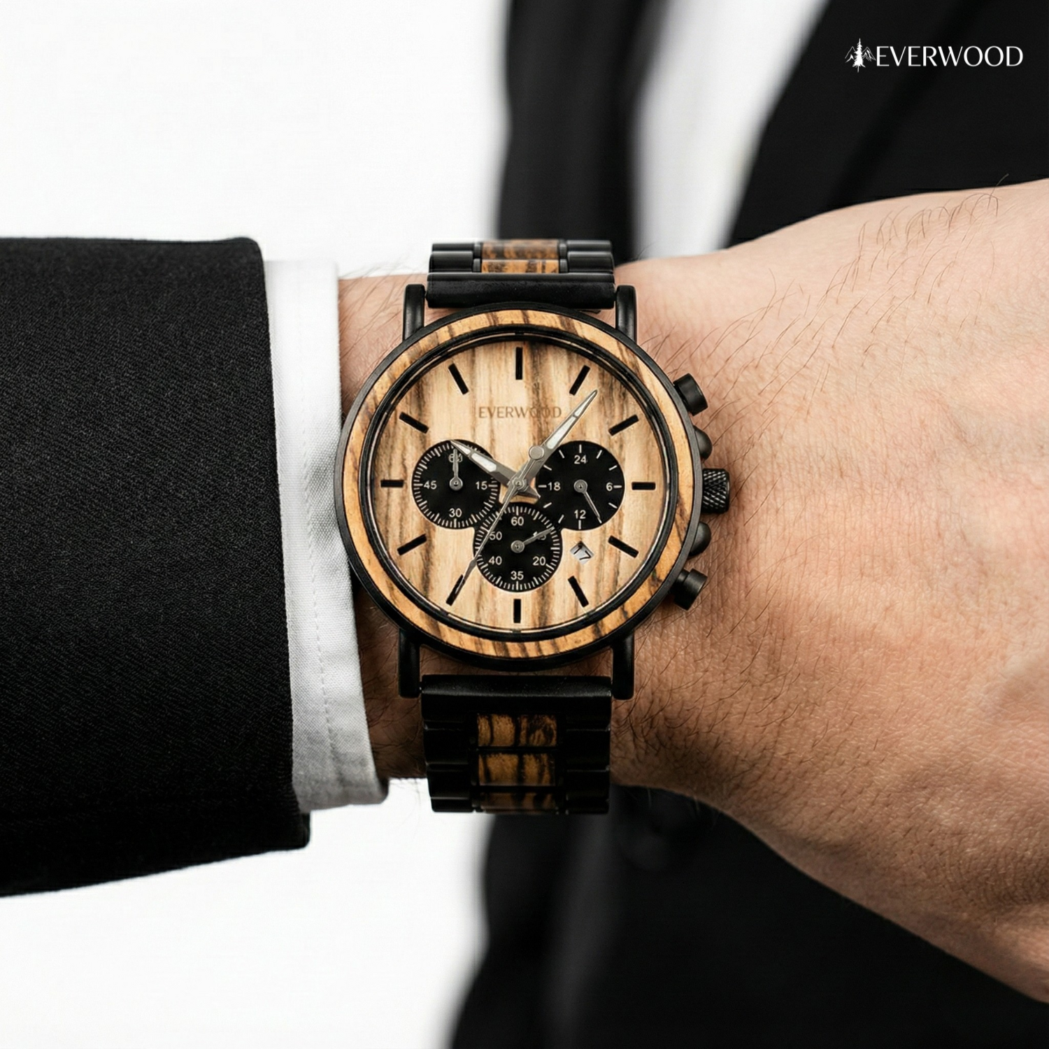 EverWood™ – Walnut Zebra Cronograf 44 mm
