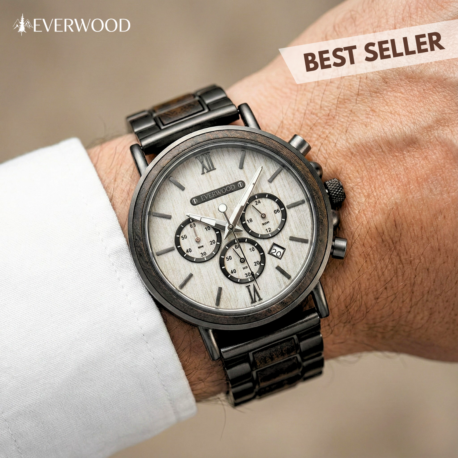 EverWood™ – Metal Zebra Cronograf 44,5 mm