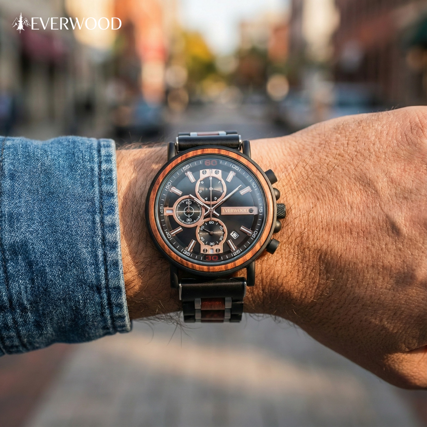 EverWood™ – Dark Eclipse Cronograf 44 mm