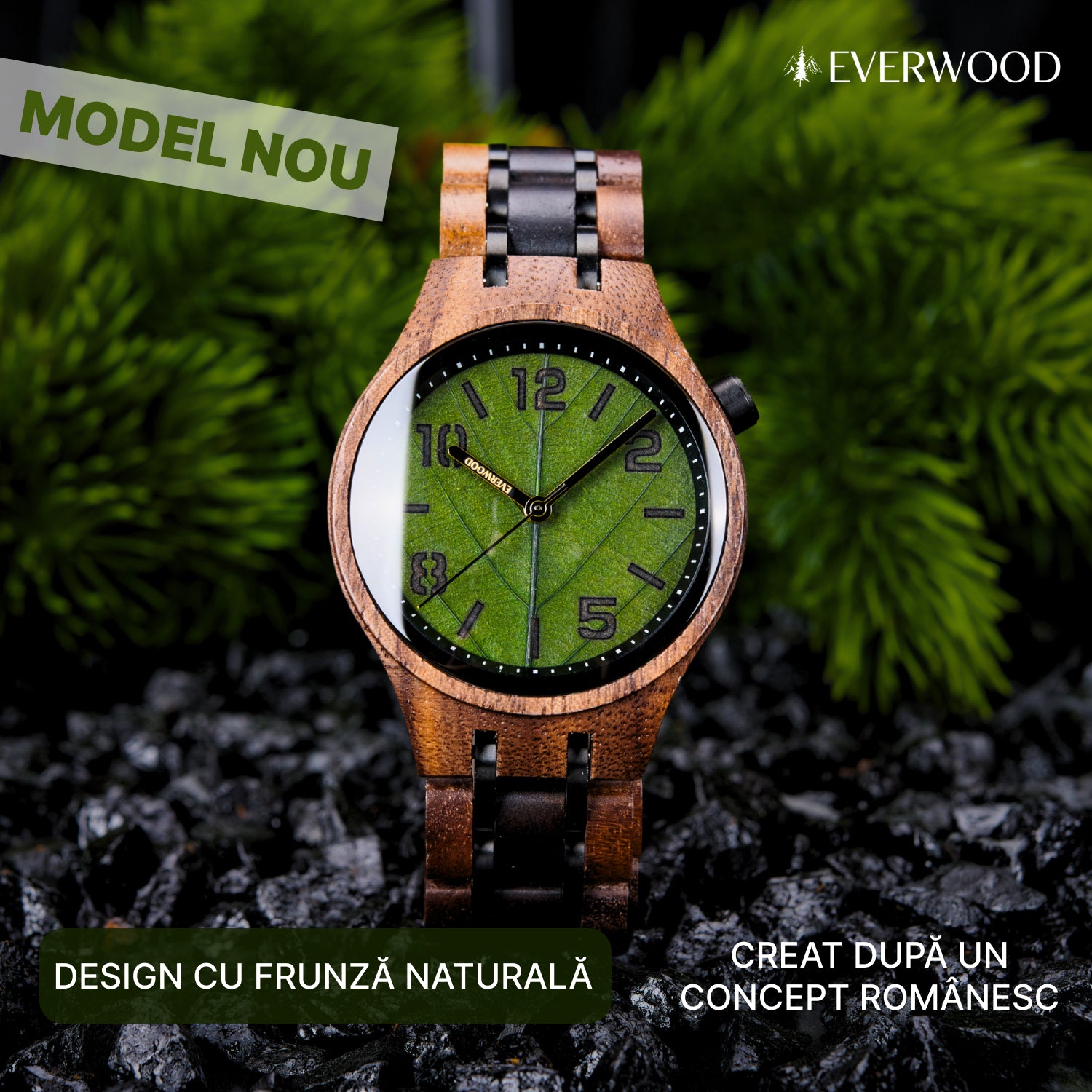 EverWood™ - Leaf Green pentru Femei 35 mm