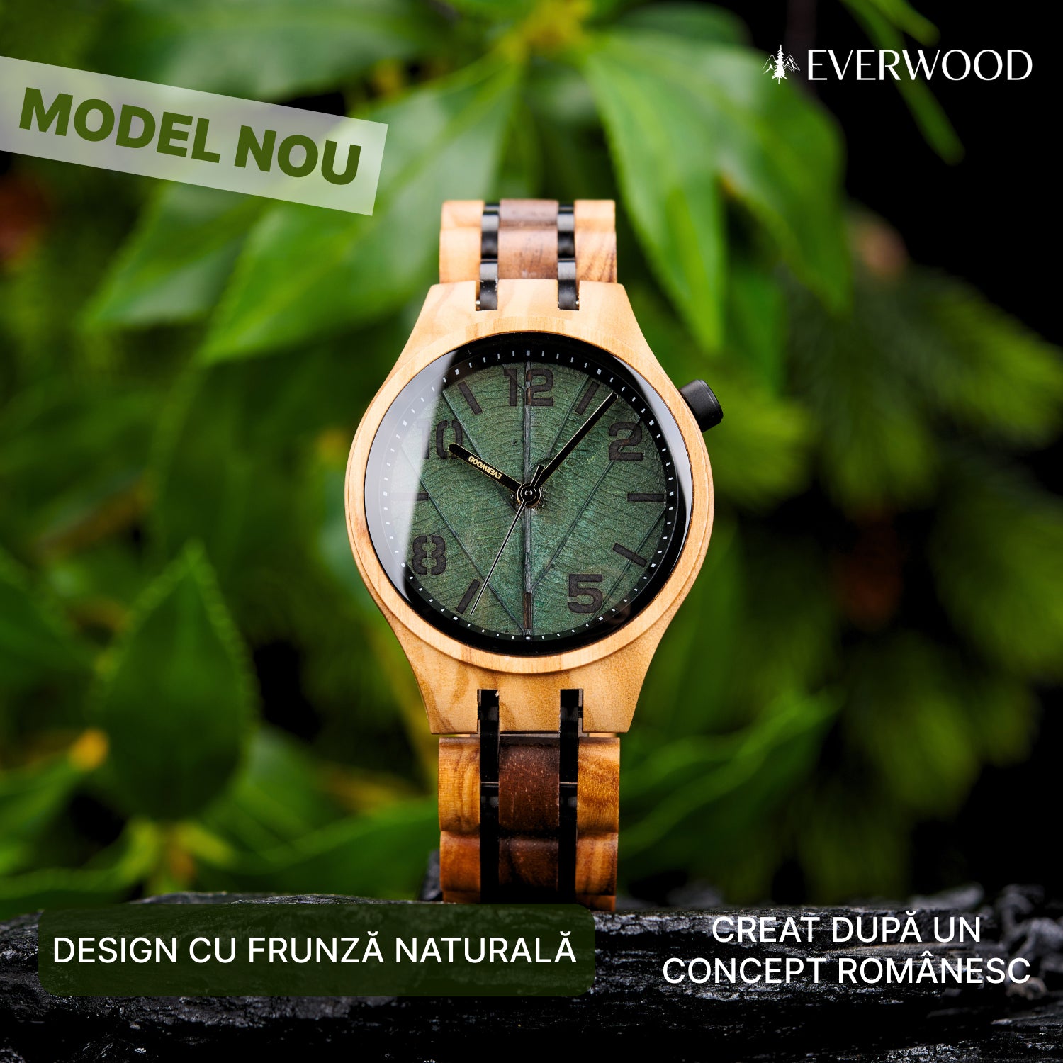 EverWood™ - Leaf Green Walnut pentru Femei 35 mm