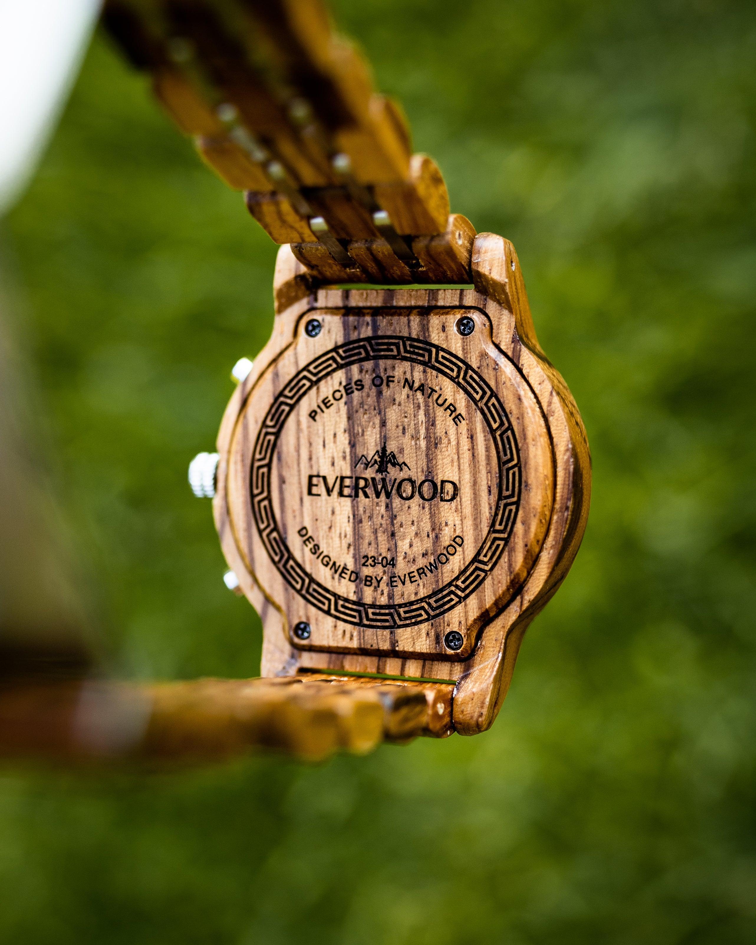 EverWood™ - Vivid Walnut Kronográf 40mm - EverWood ® Fa Karórák | Férfi & Női Karóra Faóra Fakaróra EverWood